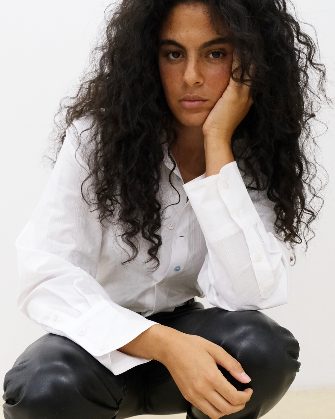 Sheer white cotton shirt
