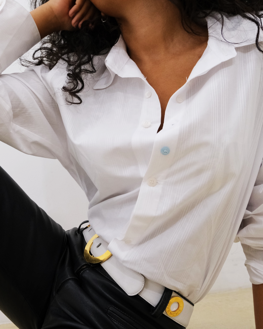 Sheer white cotton shirt