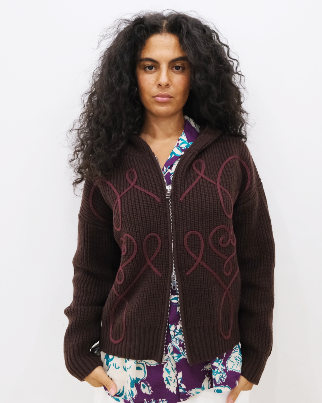 Wool double zip hoodie