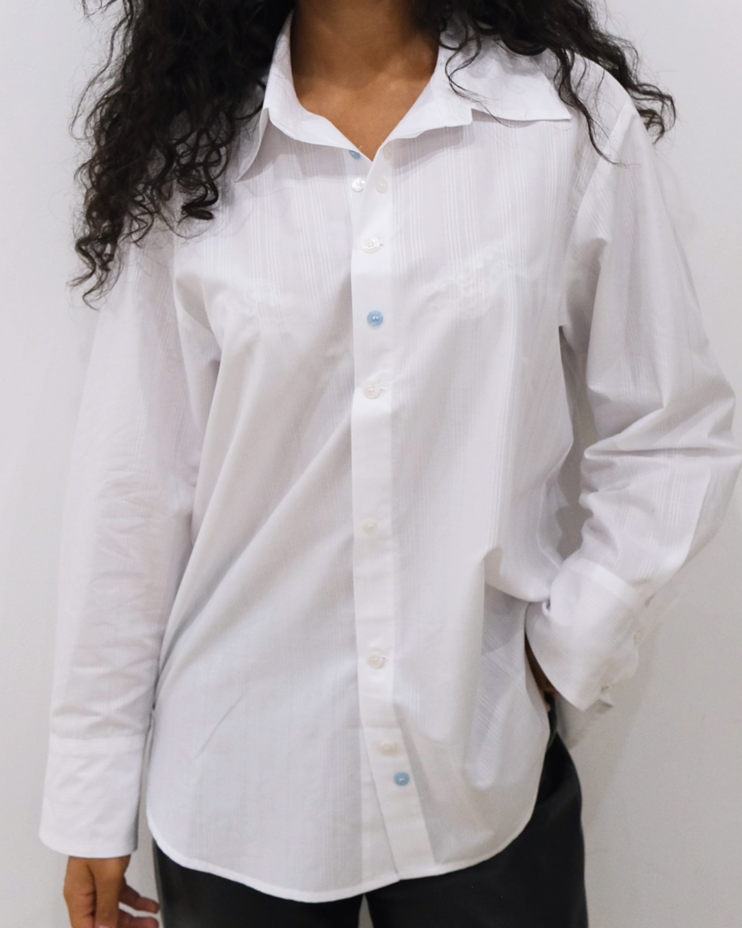 Sheer white cotton shirt