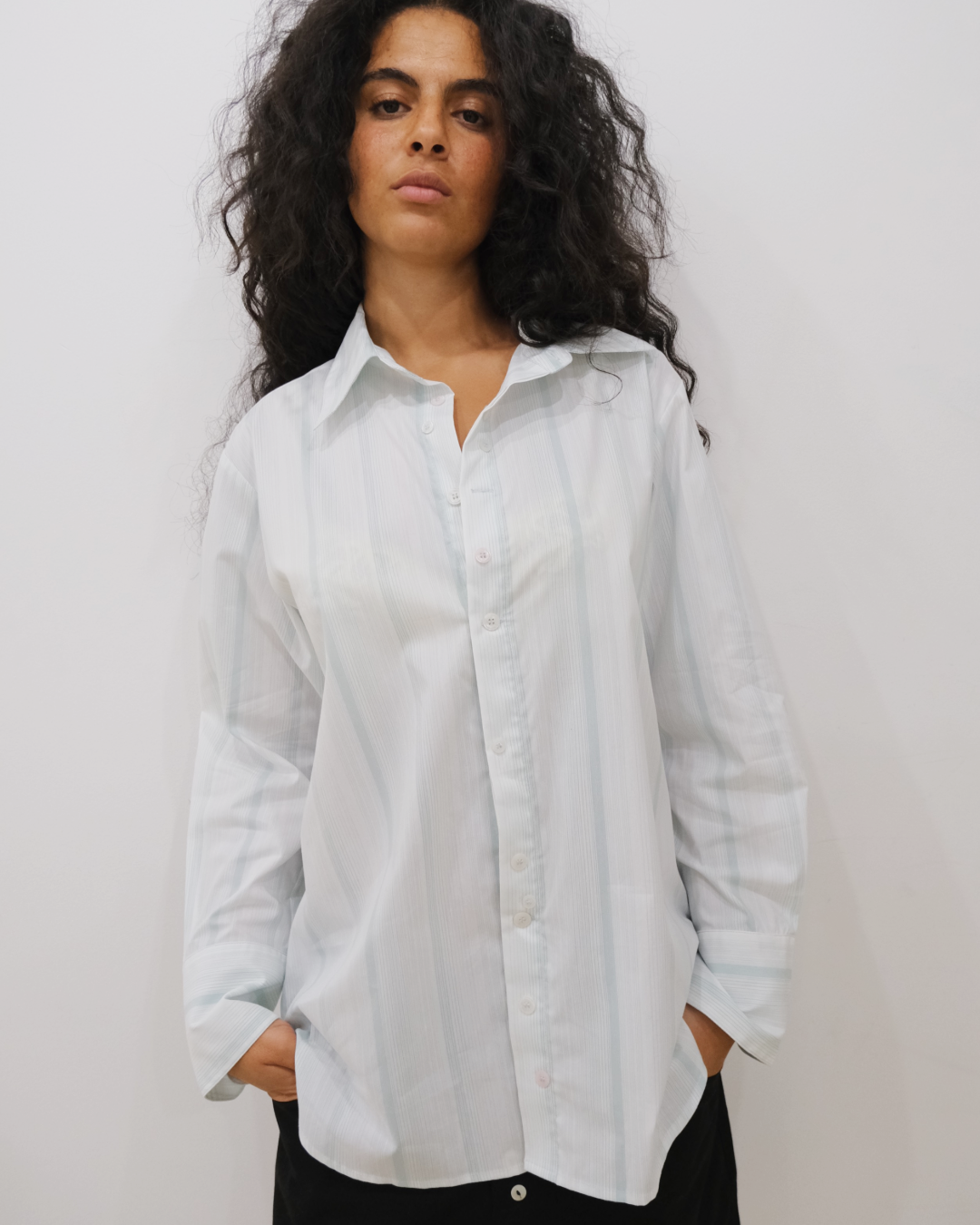 Pastel mint cotton shirt