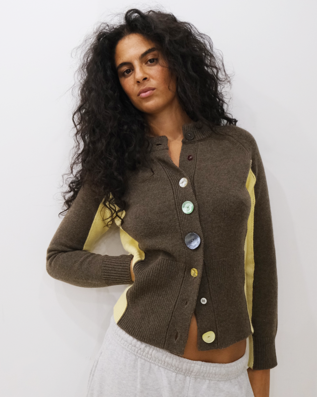 Wool and cahemire fitted cardigan